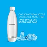Botella de carbonatación SodaStream, 1 litro, delgada, blanca, paquete doble