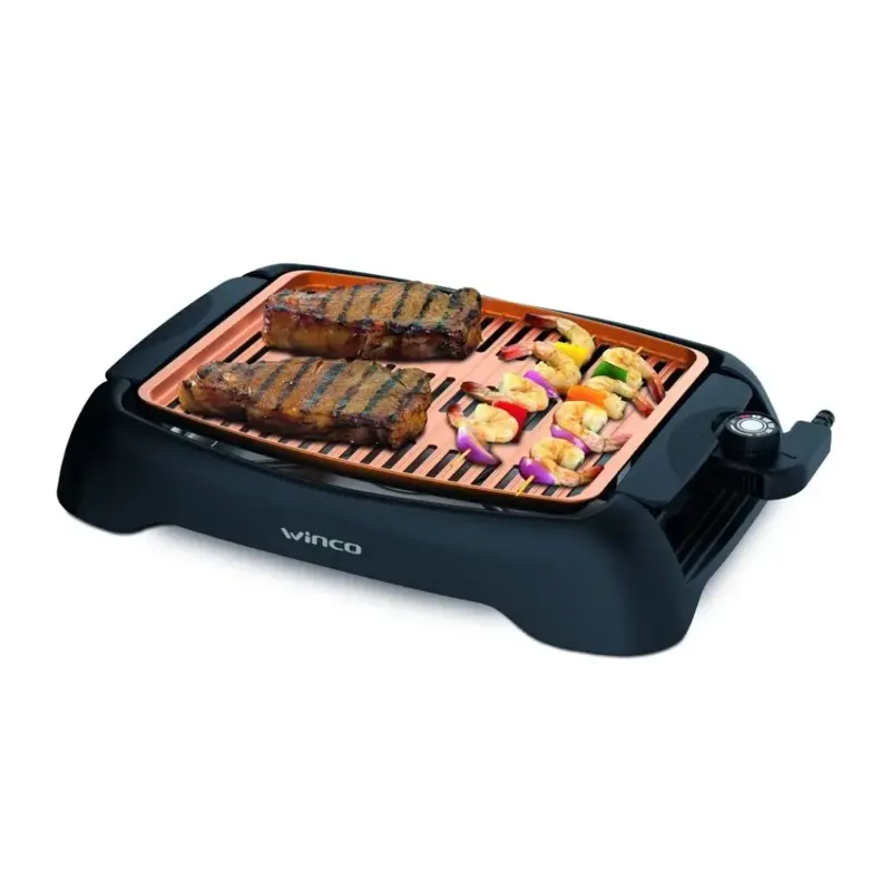 parrilla grill eléctrica cerámica winco w2015 negro