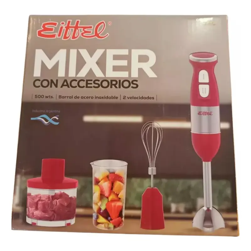 Mixer Eiffel E 237 3 en 1 Acero Inoxidable 500W 220V Rojo