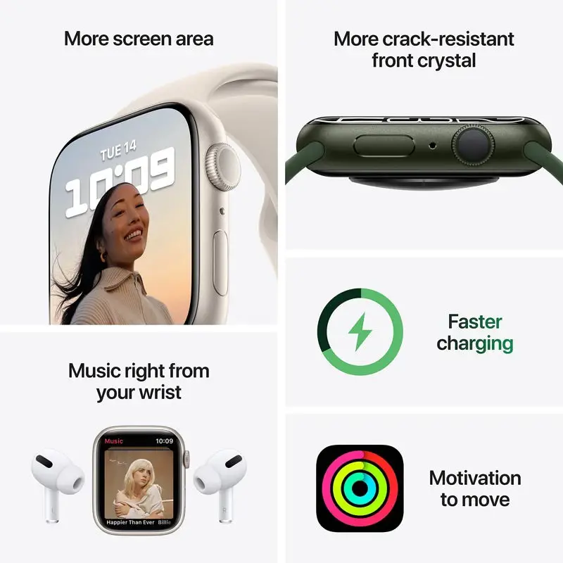 Reloj inteligente Apple Watch Series 7 GPS 45 mm Starlight reacondicionado