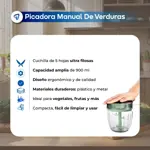Picadora Trituradora Manual Chopper Verduras Cuchilla Ultra Filo Waggs