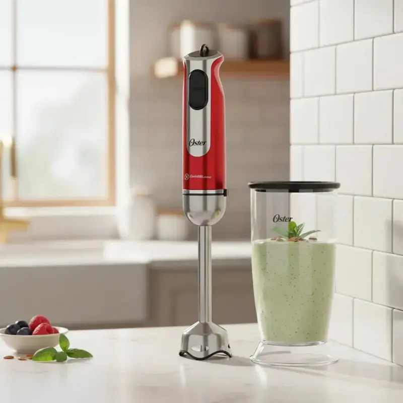 MINIPIMER OSTER 800W VASO MEDIDOR 700ML STICK MIXER ROJO