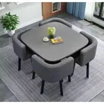 Juego de comedor premium mesa y 4 sillas modernas Skyhome Negro Vidrio