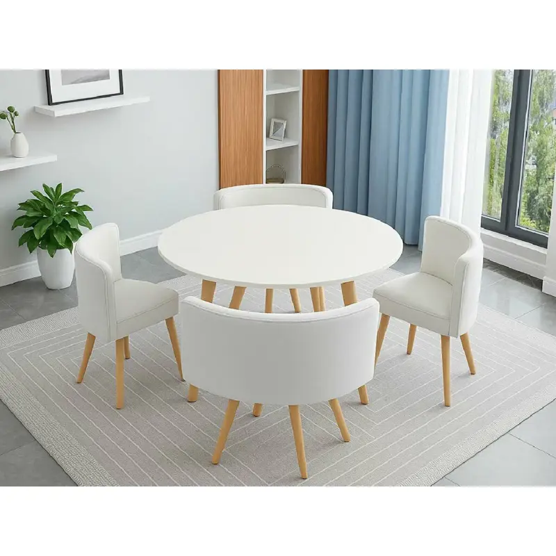 Juego de comedor premium mesa y 4 sillas modernas Skyhome Negro Vidrio