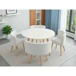 Juego de comedor premium mesa y 4 sillas modernas Skyhome Marron