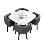 Juego de comedor premium mesa y 4 sillas modernas Skyhome Marron