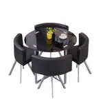 Juego de comedor premium mesa y 4 sillas modernas Skyhome Marron