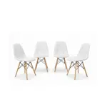 Set de 4 Sillas de Comedor Living Cafe - Acolchado Premium Blanco