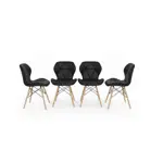 Set de 4 Sillas de Comedor Living Cafe - Acolchado Premium Blanco