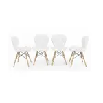 Set de 4 Sillas de Comedor Living Cafe - Acolchado Premium Blanco