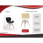 Set de 4 Sillas de Comedor Living Cafe - Acolchado Premium Blanco
