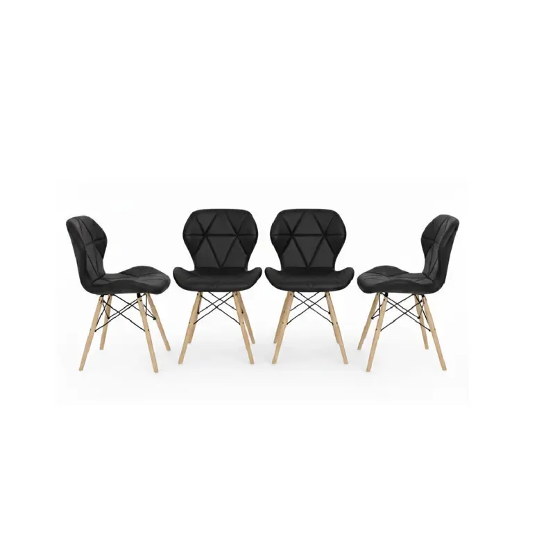 Set de 4 Sillas de Comedor Living Cafe Acolchado Premium Blanco