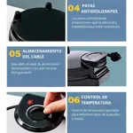 Waflera Eléctrica XL Antiadherente Novohome 700w 4 Rebanadas