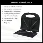 Sandwichera Kanji 700w antideslizante 2 a la vez Blanco