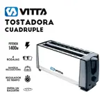 Tostadora Vitta 1400W 4 Panes 6 Niveles De Temperatura Metal