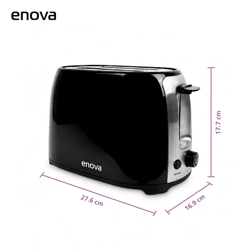 Tostadora eléctrica enova 750W 2 posiciones negra