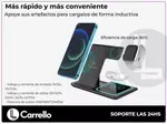 Cargador Inalambrico Carrello 3 En 1 Celular Reloj Auricular