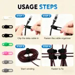 Organizadores de Cables de Silicona Reutilizables 5 unidades