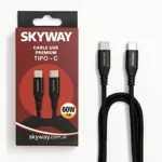 Cable Tipo C - Tipo C | 3 Amper Mallado + Fichas Metalicas