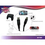 Cable Tipo C - Tipo C | 3 Amper Mallado + Fichas Metalicas