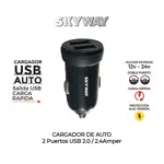 Cargador de Auto - 2 Salidas 2.0 2.4a | Skyway