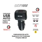 Cargador de Auto - 2 Salidas ( Qc3.0+usb2.0) - 2.4a - 6056