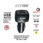 Cargador de Auto - 2 Salidas ( USB C PD + Qc3.0) - 40W