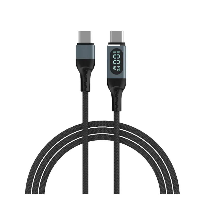 Cable Digital Tipo C a Tipo C 1 Metro (Muestra los Watts