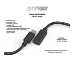 Cable Extension USB C (Macho-Hembra) - Gen 3.2 10Gbps - 60W