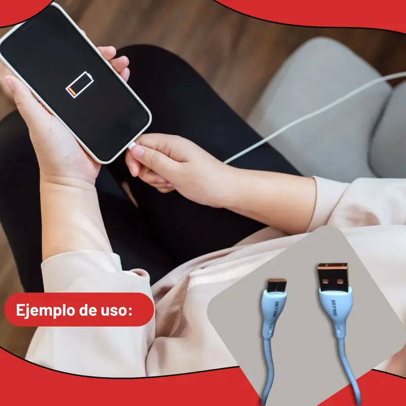 Cable Tipo C | 5 Amper Maxima Potencia | Datos Carga