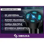 Dehuka Cargador Para Auto Usb Tipo C Carga Rapida 4 Puertos Dehuka