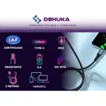 Cable Cargador Celular Usb C A Usb C 66w Carga Rapida Compatible Samsung Apple Dehuka