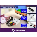 Conversor Rca Av2 A Hdmi 720p 1080p Compatible Consolas Pc Laptops Ps2 Wii Dvd Dehuka