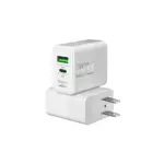 Cargador Gan Foxbox Mega 30w + Cable Round Pro Lightning Blanco