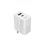 Cargador Gan Foxbox Mega 30w + Cable Round Pro Lightning Blanco