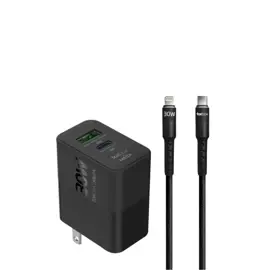 Cargador Gan  Mega 30W + Cable Roun...