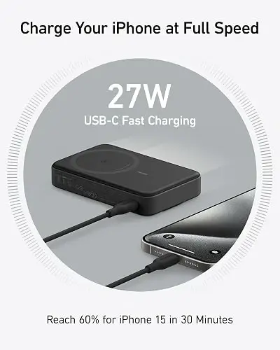 Anker MagGo Power Bank, Qi2 certificado 15 W