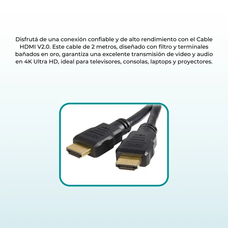 Cable HDMI 5 Metros V2,0 con Filtros 2160P Global