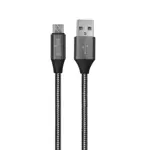 Cable negro USB a micro USB de 1m de 2.1A con malla de metal NISUTA - NSCAMEMI