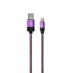 Cable micro USB de 1,8m de 2.4A con malla de tela violeta NISUTA - NSCATEMI2