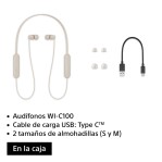 Auriculares In ear Bluetooth inalámbricos - WI-C100 Beige