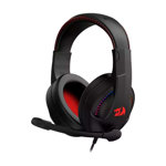 Auriculares Cronus Gamer con iluminación RGB y micrófono Redragon color negro