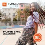 Auriculares supraaurales inalámbricos JBL Tune 520BT 57H con batería negra