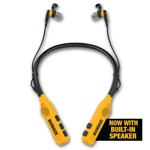 Auriculares Bluetooth DEWALT con banda para el cuello, 2 en 1, con altavoces