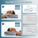 Almohada cervical para cuello, ergonómica, espuma viscoelástica Ylekto alivia dolor