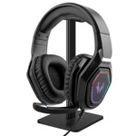 Kit auriculares Gamer Gadnic Alpha A8800 Play Microfono Luz RGB + Base Soporte Gaming