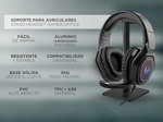 Kit auriculares Gamer Gadnic Alpha A8800 Play Microfono Luz RGB + Base Soporte Gaming