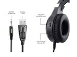 Kit auriculares Gamer Gadnic Alpha A8800 Play Microfono Luz RGB + Base Soporte Gaming