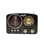 Radio AM/FM vintage con Bluetooth, dial analogico iluminado, MP3, AUX y lector de tarjeta NSRV14