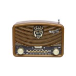 Radio AM/FM vintage con Bluetooth, dial analogico, MP3, AUX y lector de tarjeta NSRV16